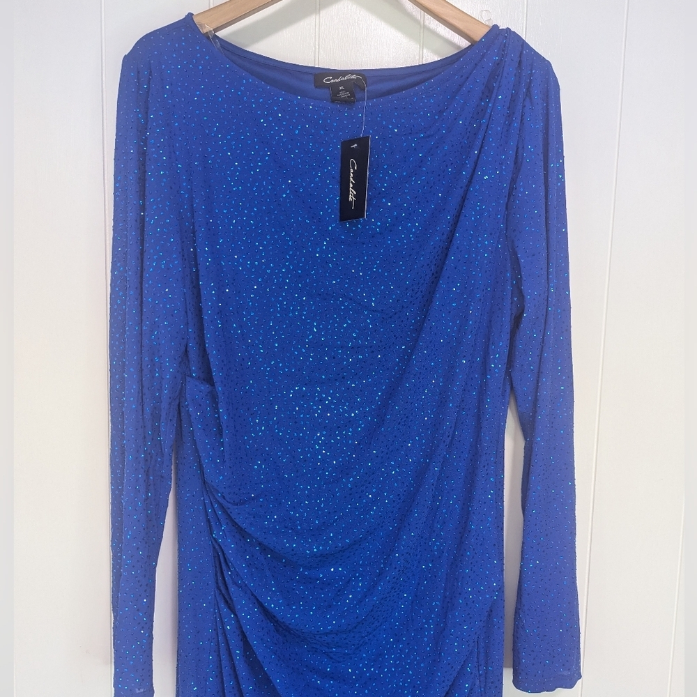 ⭐NWT Candalite Elegant Blue Long Sleeve Dress - Picture 3 of 9